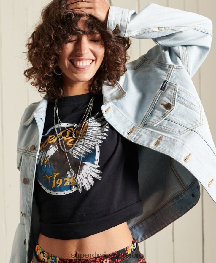 ボーイフレンドトラッカージャケット 女性 Superdry 衣類 ライトブルー 2J62PZ5615
