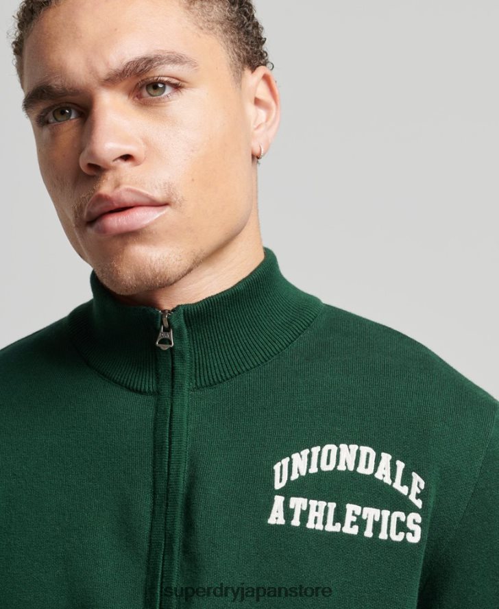 ヴィンテージ バーシティ ヘンリー スウェットシャツ 男性 Superdry 衣類 緑 2J62PZ561