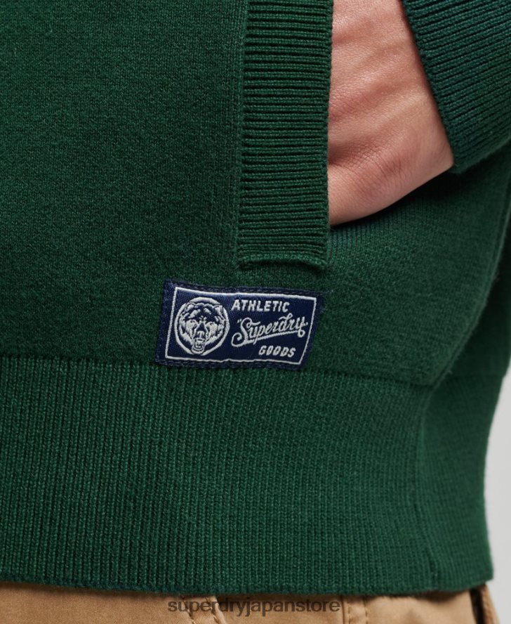 ヴィンテージ バーシティ ヘンリー スウェットシャツ 男性 Superdry 衣類 緑 2J62PZ561