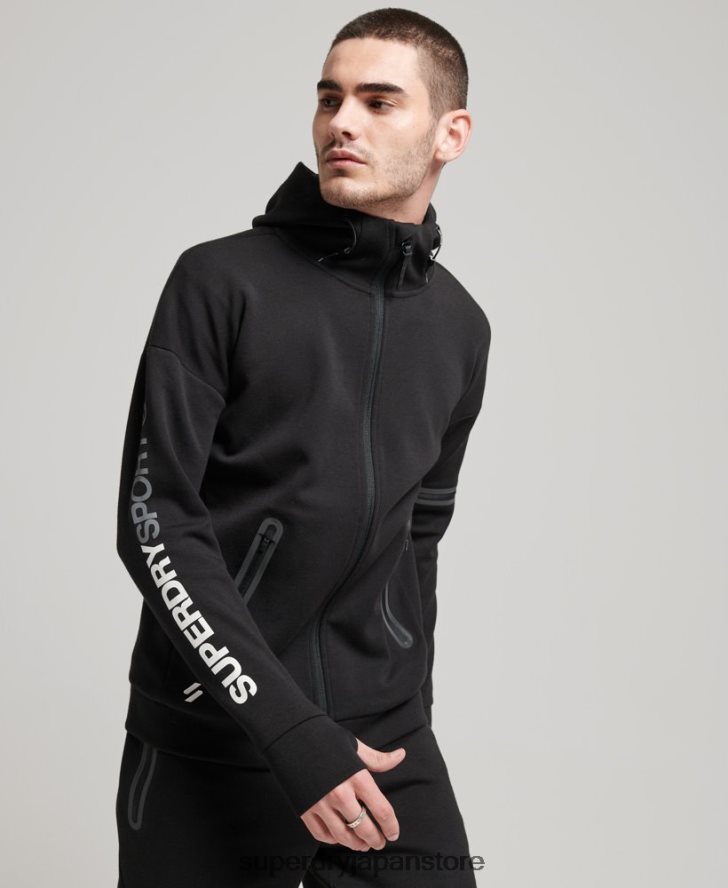 ジムテックジップパーカー 男性 Superdry 衣類 黒 2J62PZ562
