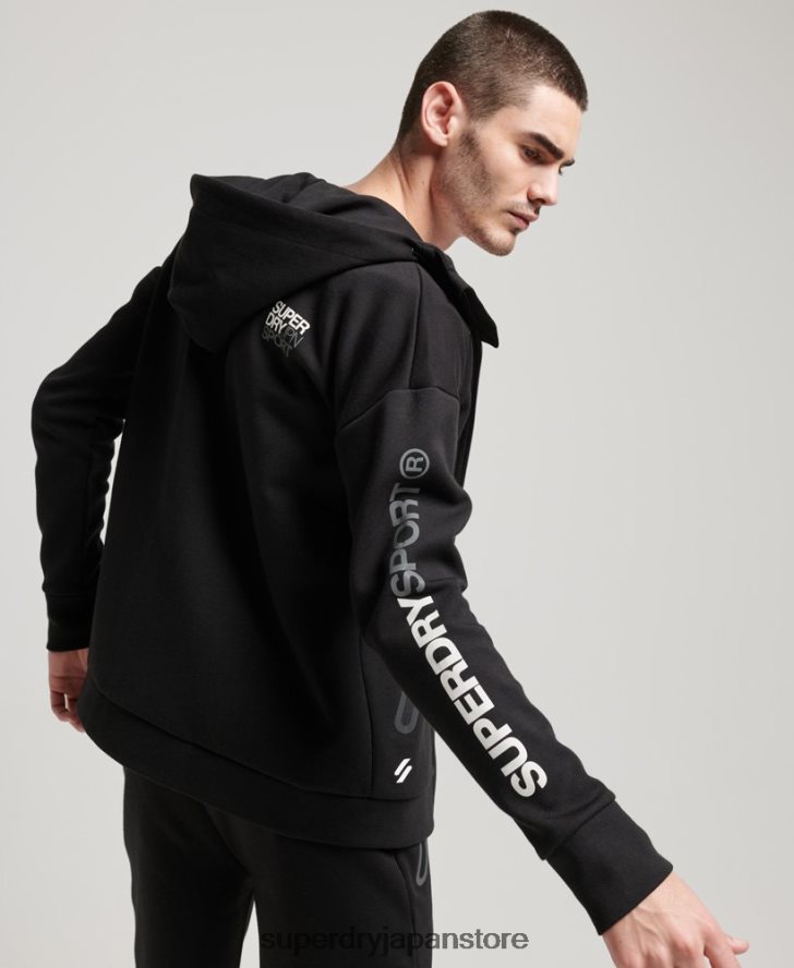 ジムテックジップパーカー 男性 Superdry 衣類 黒 2J62PZ562