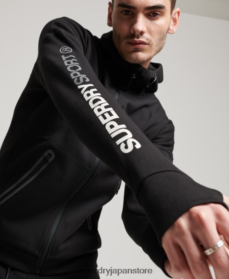 ジムテックジップパーカー 男性 Superdry 衣類 黒 2J62PZ562