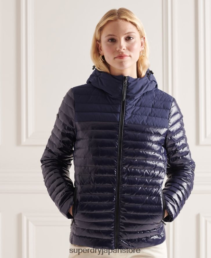 スタジオコントラストコアダウンジャケット 女性 Superdry 衣類 海軍 2J62PZ5635