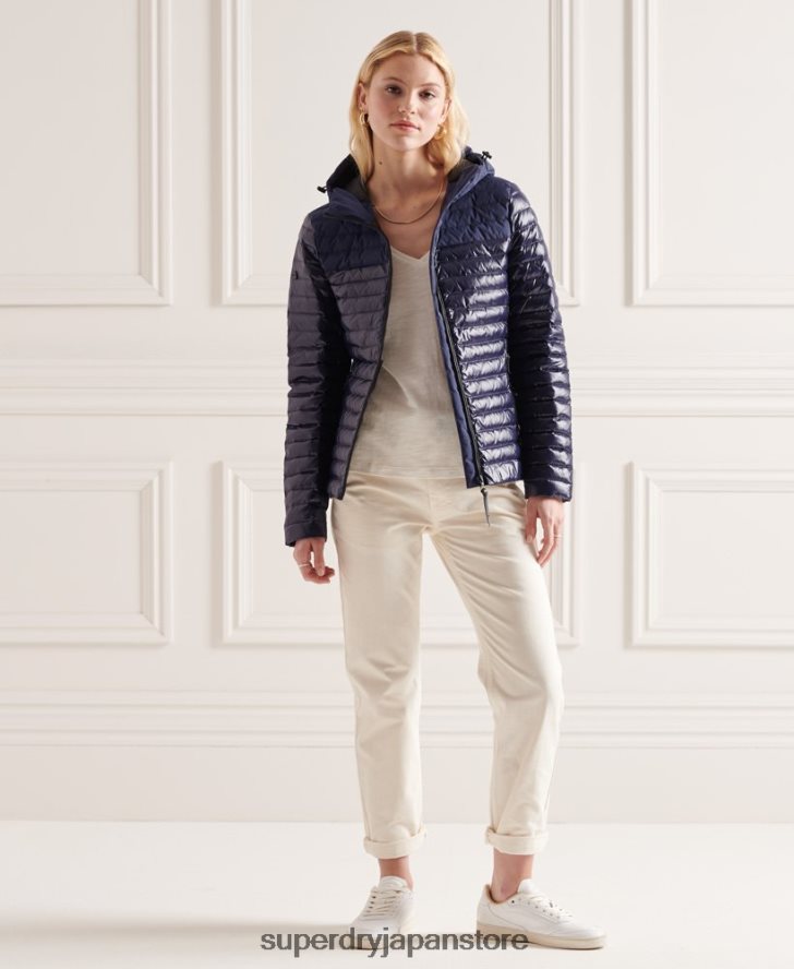 スタジオコントラストコアダウンジャケット 女性 Superdry 衣類 海軍 2J62PZ5635