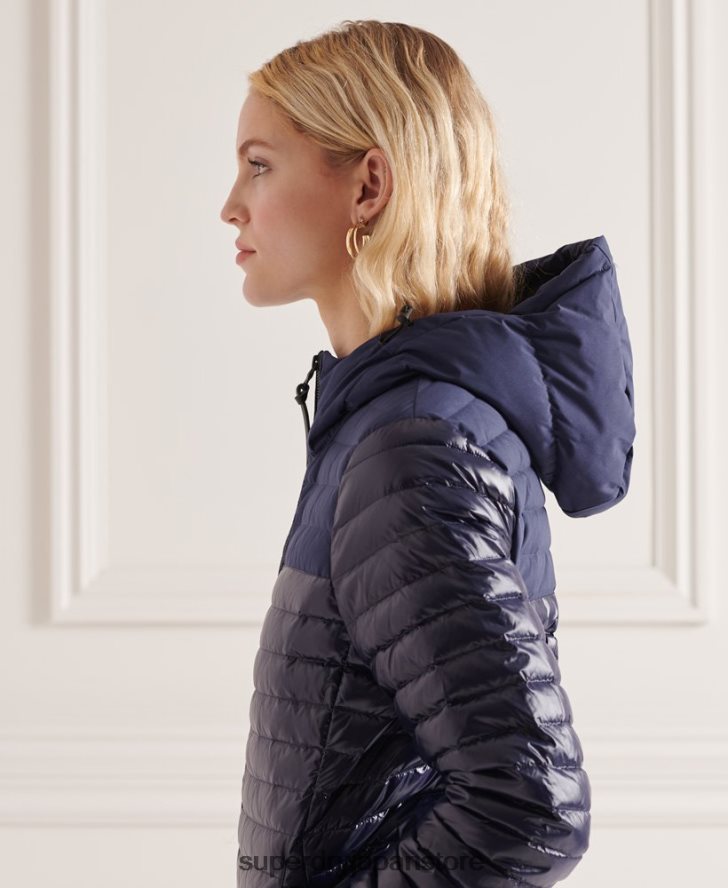 スタジオコントラストコアダウンジャケット 女性 Superdry 衣類 海軍 2J62PZ5635