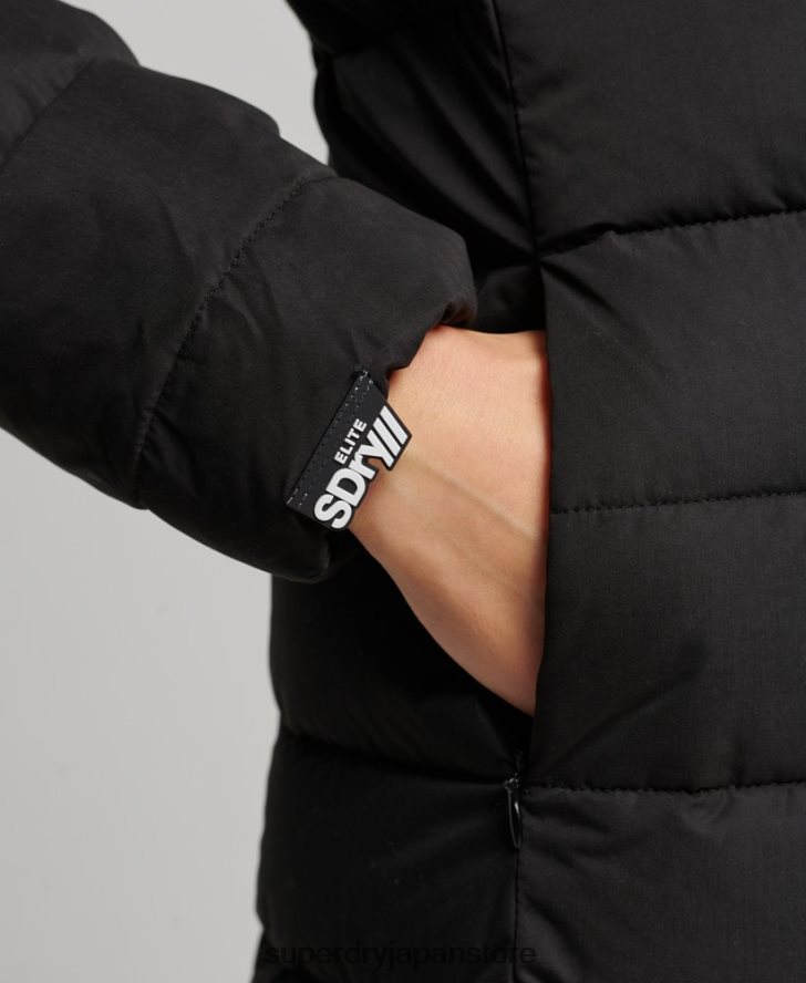 北極ロングフグコート 女性 Superdry 衣類 黒 2J62PZ5638