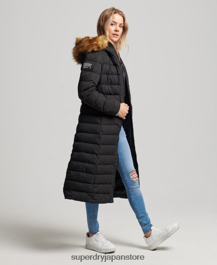 北極ロングフグコート 女性 Superdry 衣類 黒 2J62PZ5638
