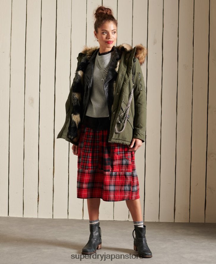 プレミアムミリタリーパーカーコート 女性 Superdry 衣類 緑 2J62PZ5639