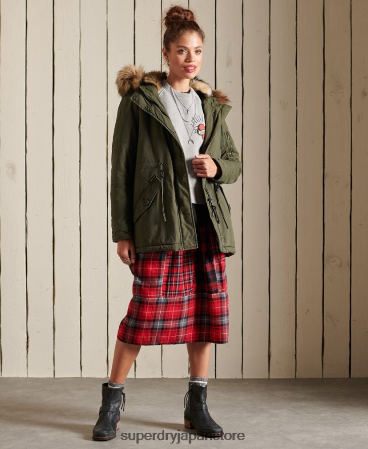 プレミアムミリタリーパーカーコート 女性 Superdry 衣類 緑 2J62PZ5639