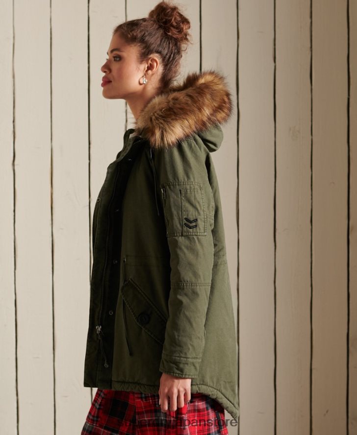 プレミアムミリタリーパーカーコート 女性 Superdry 衣類 緑 2J62PZ5639