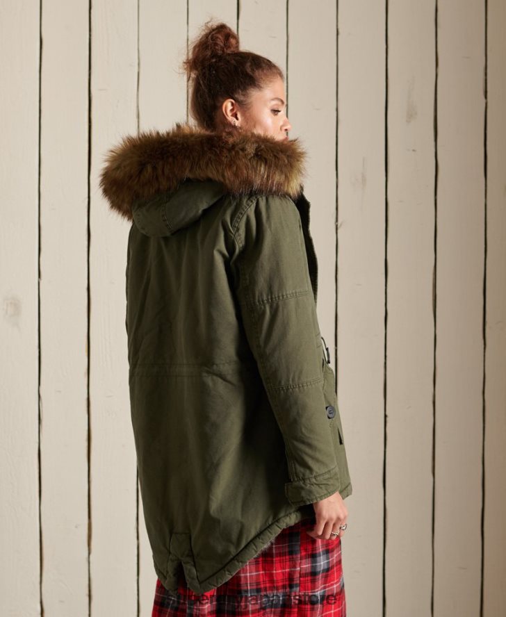 プレミアムミリタリーパーカーコート 女性 Superdry 衣類 緑 2J62PZ5639