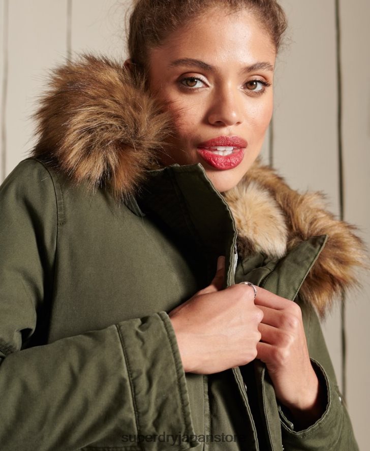 プレミアムミリタリーパーカーコート 女性 Superdry 衣類 緑 2J62PZ5639
