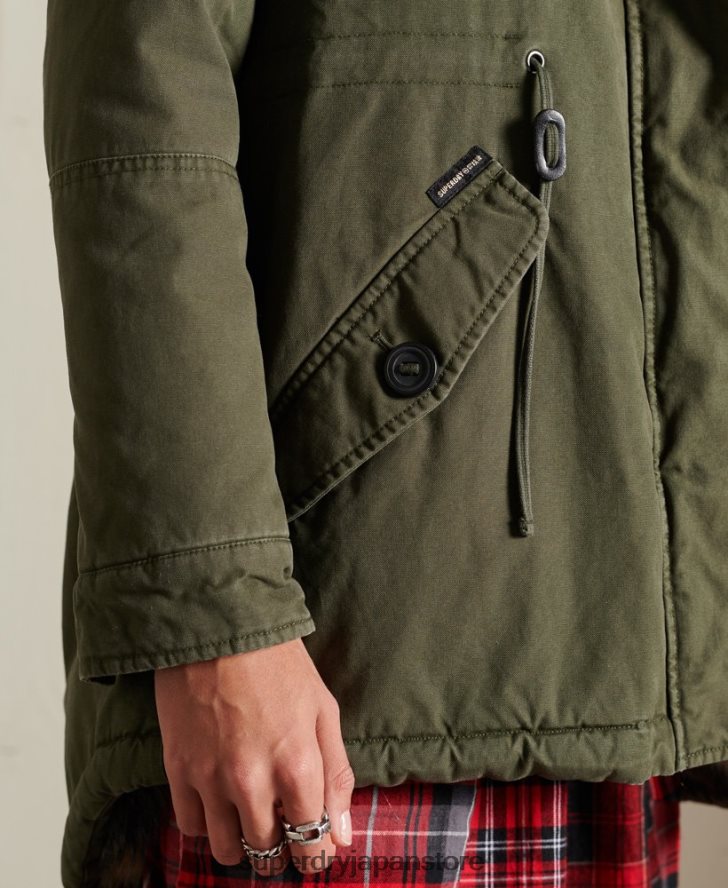 プレミアムミリタリーパーカーコート 女性 Superdry 衣類 緑 2J62PZ5639