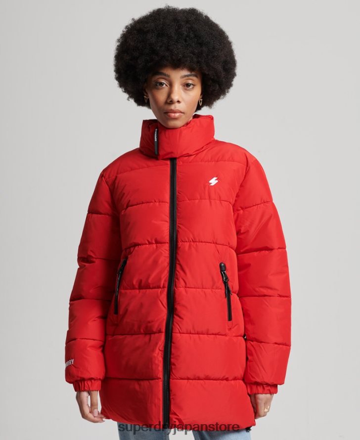 延縄スポーツダウンジャケット 女性 Superdry 衣類 赤 2J62PZ5640