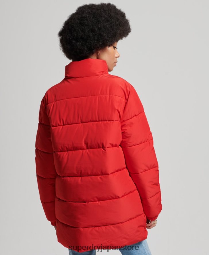 延縄スポーツダウンジャケット 女性 Superdry 衣類 赤 2J62PZ5640