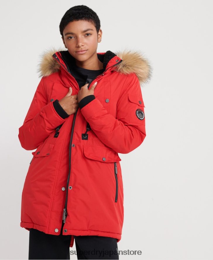 ナダレ マイクロファイバー パーカー 女性 Superdry 衣類 赤 2J62PZ5643