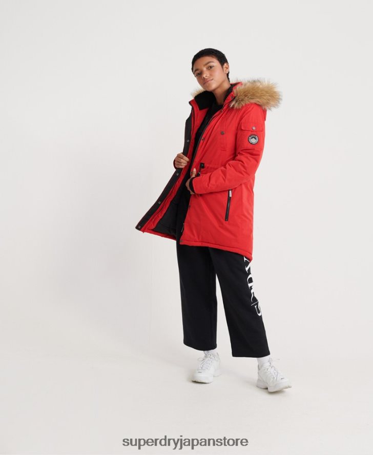 ナダレ マイクロファイバー パーカー 女性 Superdry 衣類 赤 2J62PZ5643