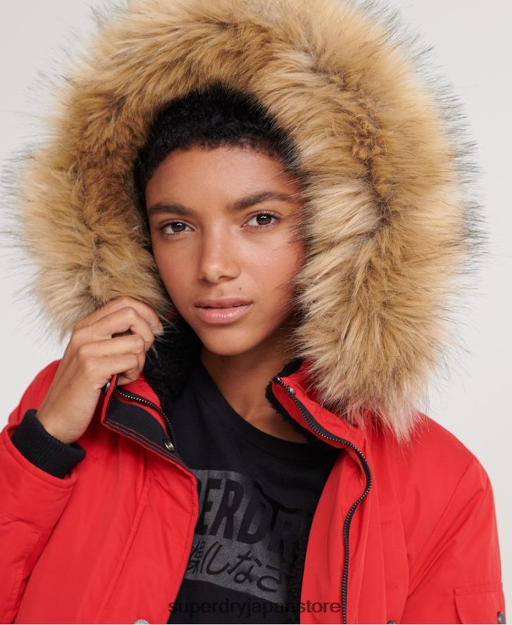 ナダレ マイクロファイバー パーカー 女性 Superdry 衣類 赤 2J62PZ5643