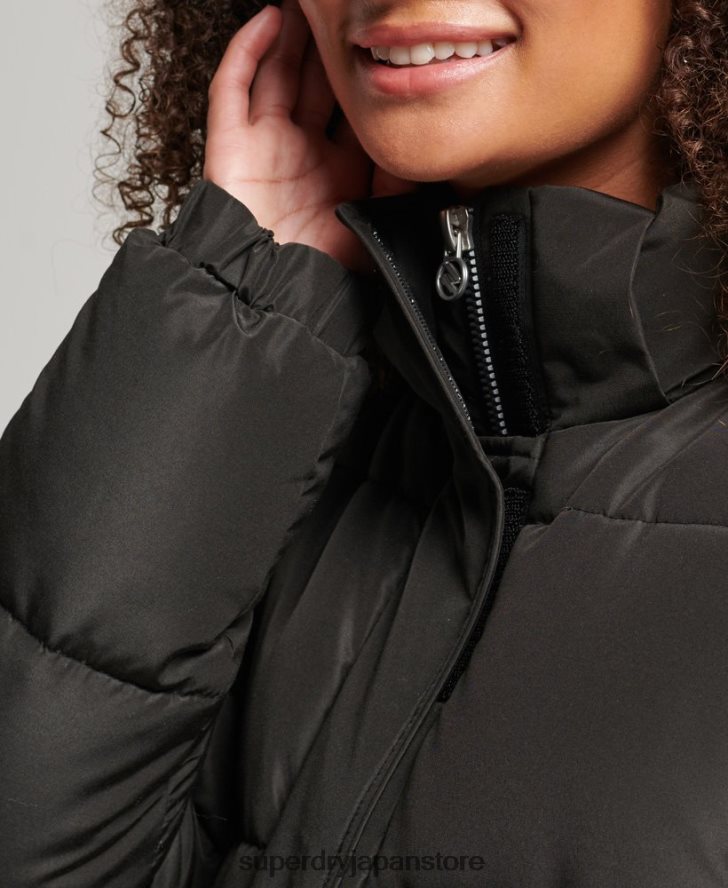 フード付き延縄グラフィック パファーコート 女性 Superdry 衣類 黒 2J62PZ5647