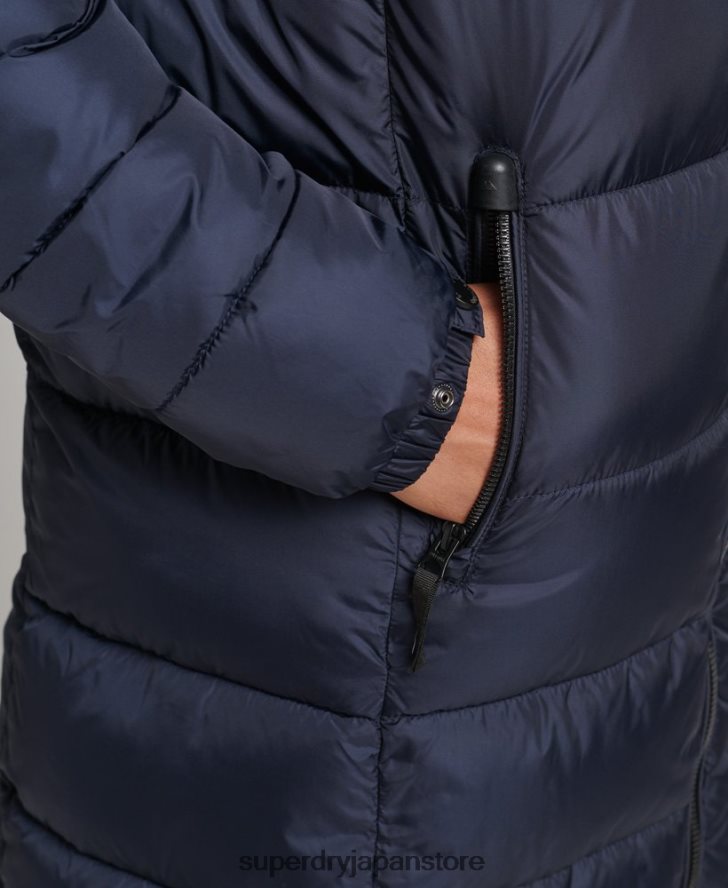 マウンテンフード付き富士延縄コート 女性 Superdry 衣類 海軍 2J62PZ5651