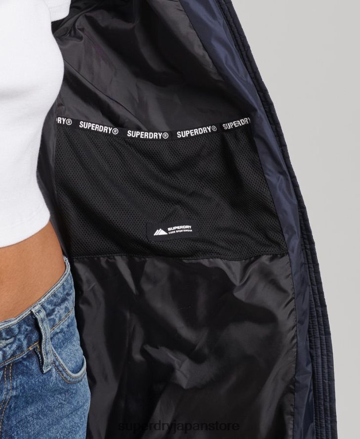 マウンテンフード付き富士延縄コート 女性 Superdry 衣類 海軍 2J62PZ5651