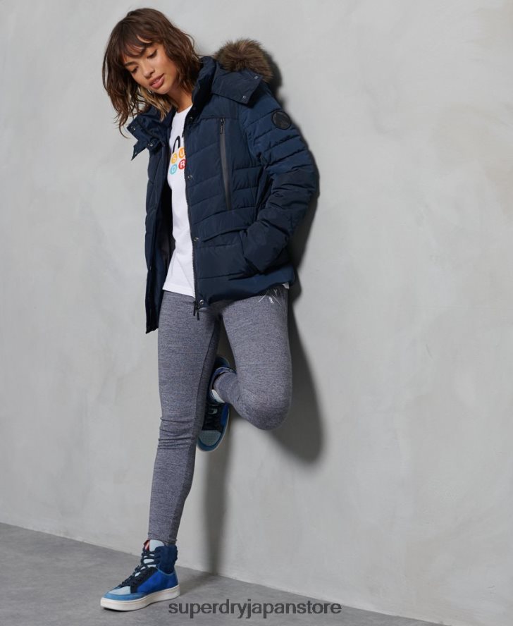 氷河パッド入りジャケット 女性 Superdry 衣類 海軍 2J62PZ5654