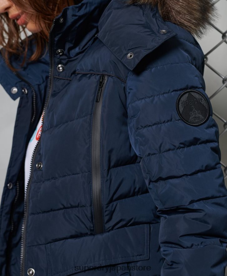 氷河パッド入りジャケット 女性 Superdry 衣類 海軍 2J62PZ5654