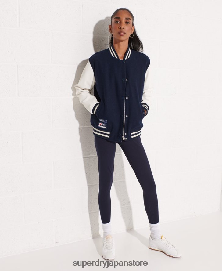 ウール スタジャン 女性 Superdry 衣類 海軍 2J62PZ5662