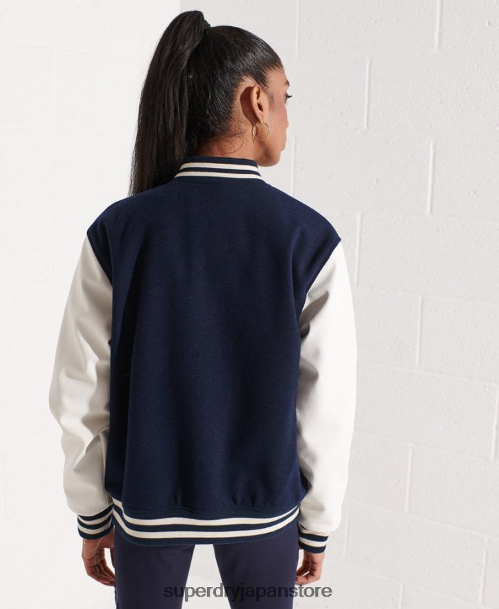 ウール スタジャン 女性 Superdry 衣類 海軍 2J62PZ5662