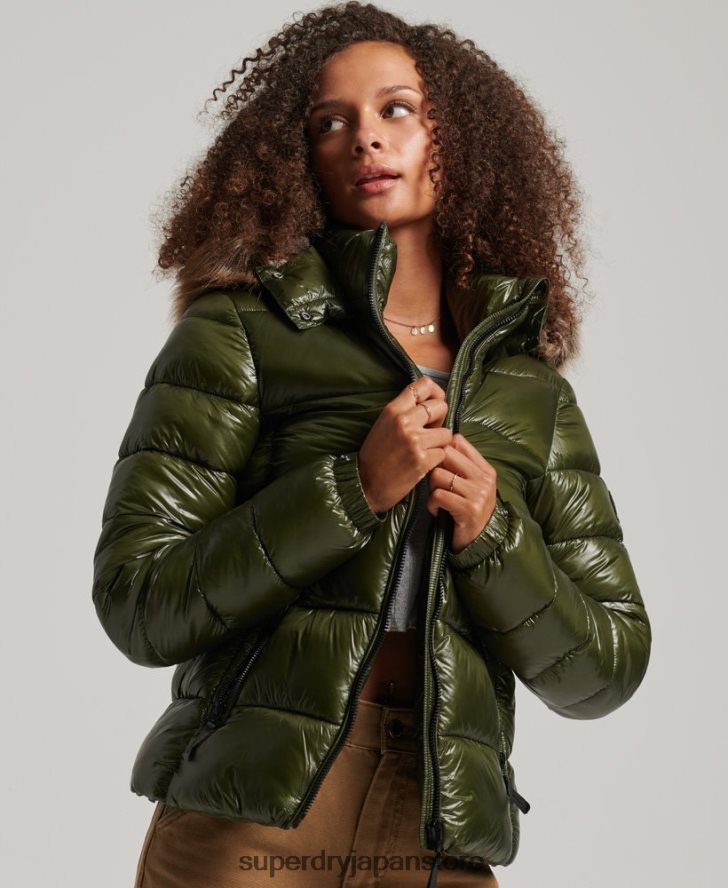 富士山フード付きジャケット 女性 Superdry 衣類 カーキ 2J62PZ5666