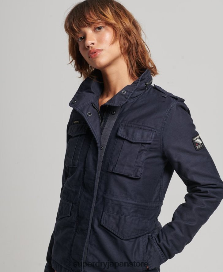 ルーキーボーグ裏地付きミリタリージャケット 女性 Superdry 衣類 青 2J62PZ5667
