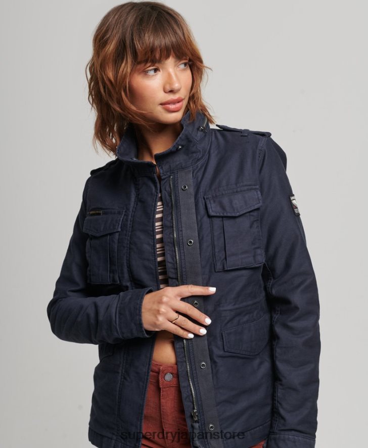 ルーキーボーグ裏地付きミリタリージャケット 女性 Superdry 衣類 青 2J62PZ5667