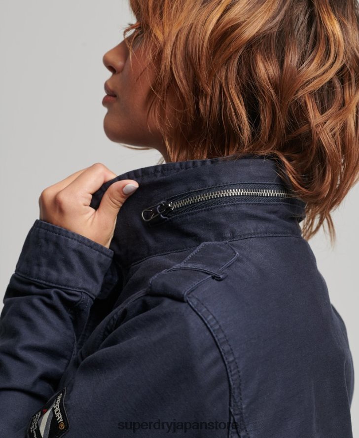 ルーキーボーグ裏地付きミリタリージャケット 女性 Superdry 衣類 青 2J62PZ5667
