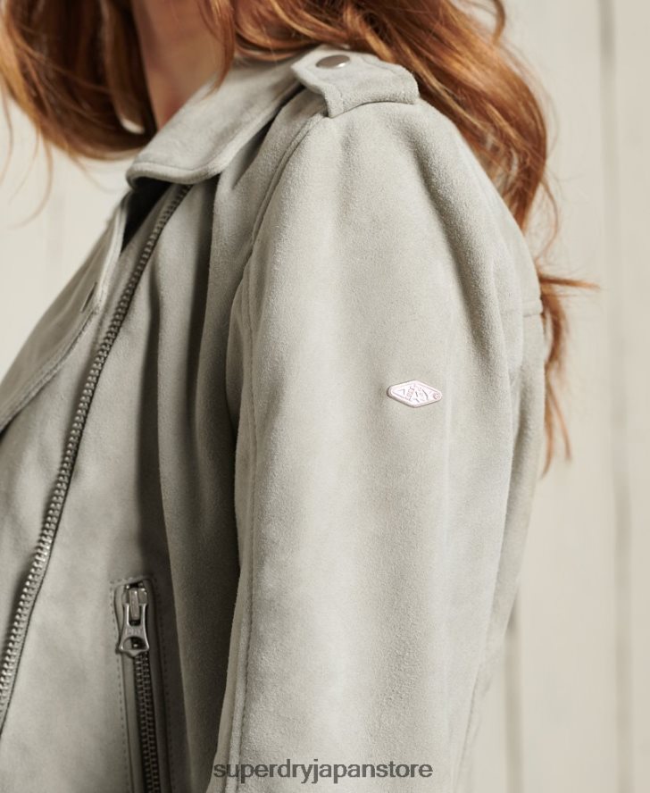 クラシックなスエードバイカージャケット 女性 Superdry 衣類 クリーム 2J62PZ5668
