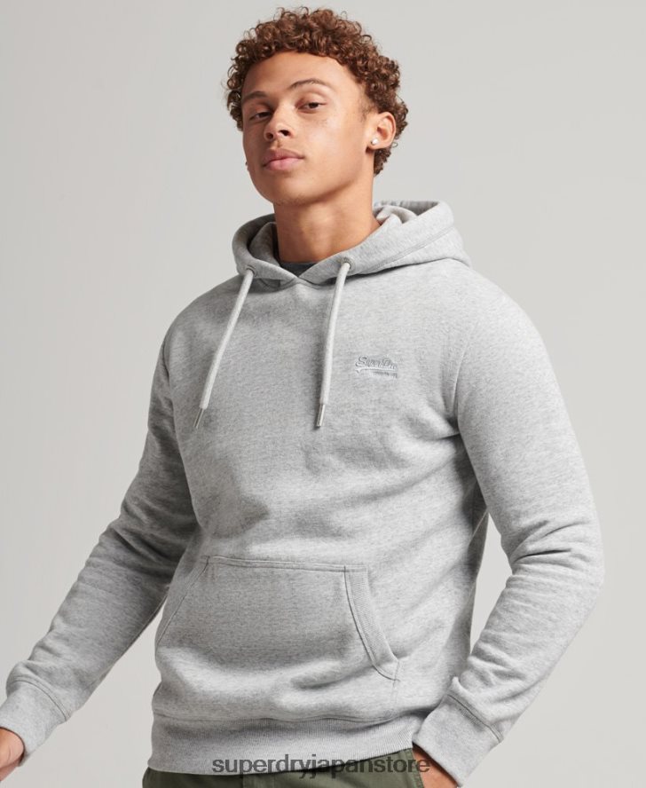 オーガニックコットン エッセンシャル ロゴ パーカー 男性 Superdry 衣類 グレー 2J62PZ567