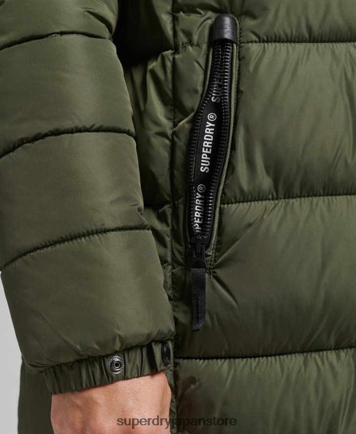 マウンテンフード付き富士延縄コート 女性 Superdry 衣類 カーキ 2J62PZ5671