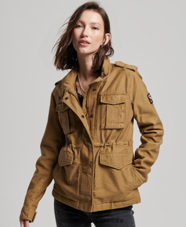 ルーキーボーグ裏地付きミリタリージャケット 女性 Superdry 衣類 黄褐色 2J62PZ5672