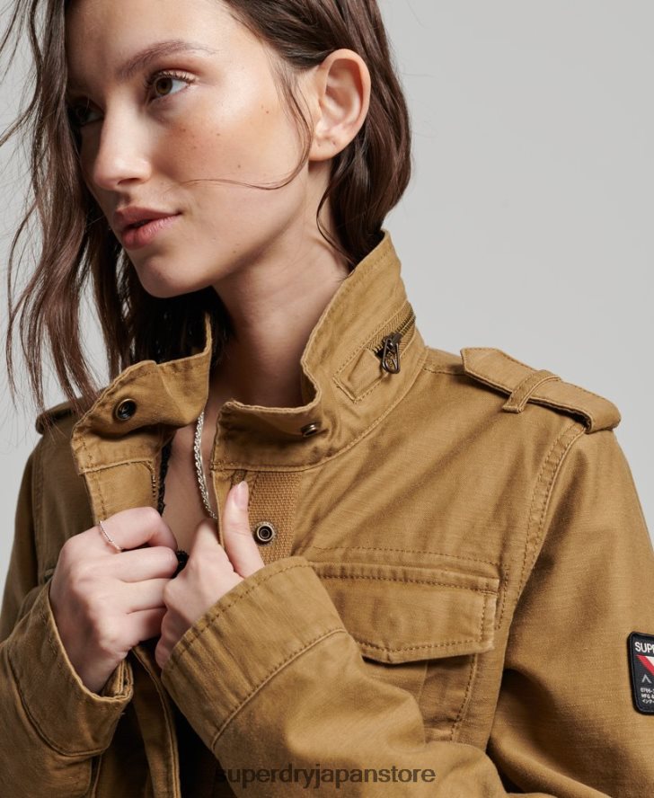 ルーキーボーグ裏地付きミリタリージャケット 女性 Superdry 衣類 黄褐色 2J62PZ5672