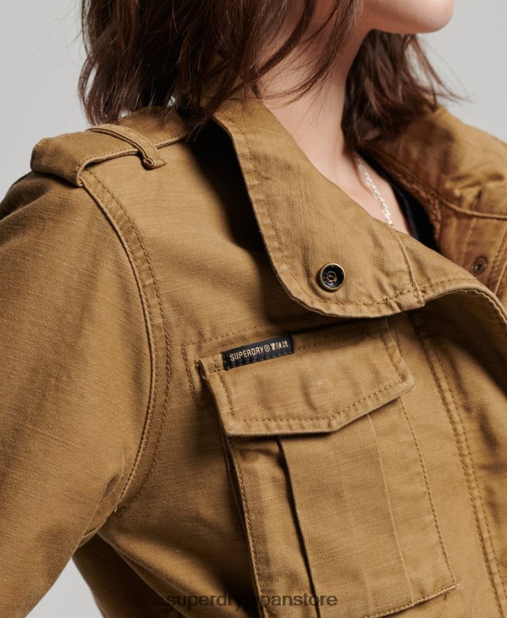 ルーキーボーグ裏地付きミリタリージャケット 女性 Superdry 衣類 黄褐色 2J62PZ5672