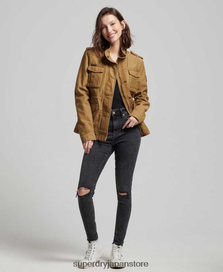 ルーキーボーグ裏地付きミリタリージャケット 女性 Superdry 衣類 黄褐色 2J62PZ5672