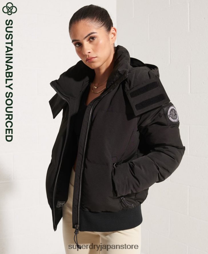 コードエベレスト ボンバージャケット 女性 Superdry 衣類 黒 2J62PZ5673