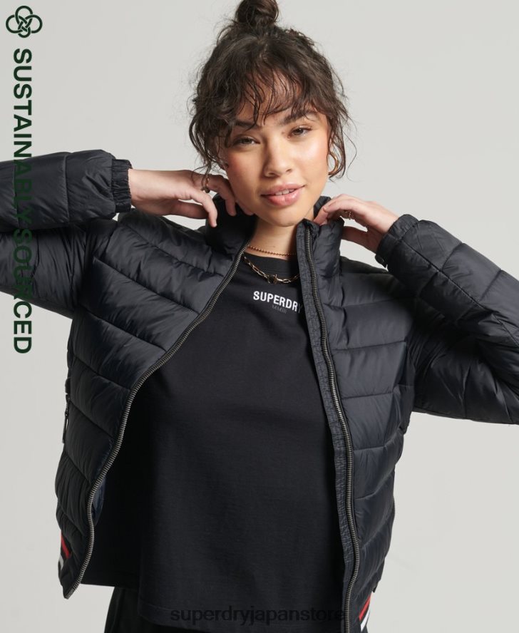 フジボンバージャケット 女性 Superdry 衣類 黒 2J62PZ5675