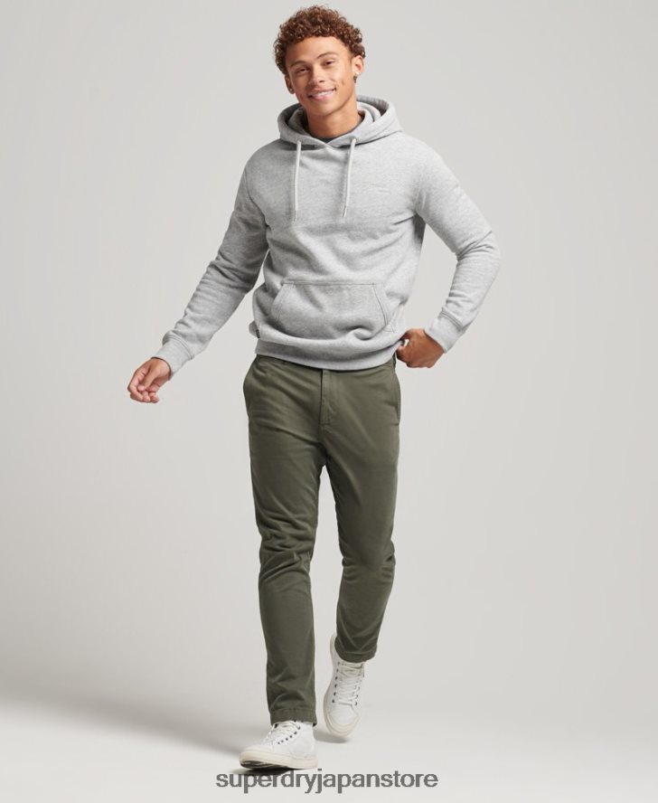 オーガニックコットン エッセンシャル ロゴ パーカー 男性 Superdry 衣類 グレー 2J62PZ567