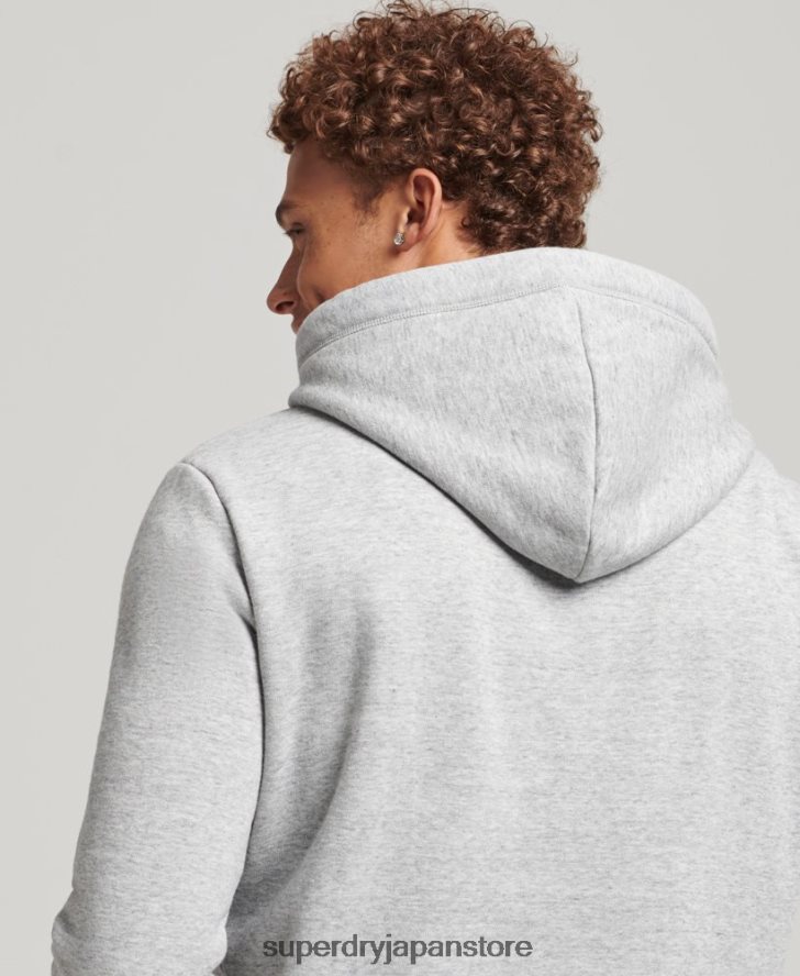 オーガニックコットン エッセンシャル ロゴ パーカー 男性 Superdry 衣類 グレー 2J62PZ567