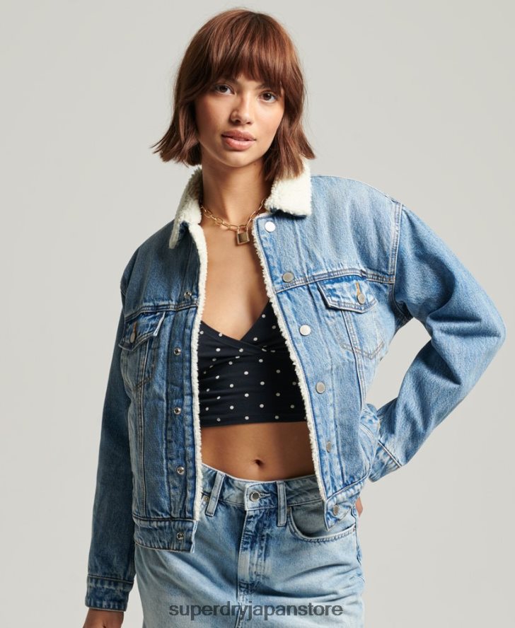 ボーイフレンドシェルパジャケット 女性 Superdry 衣類 ライトブルー 2J62PZ5680