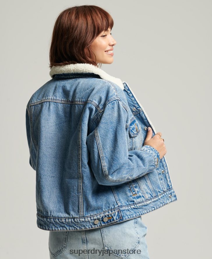 ボーイフレンドシェルパジャケット 女性 Superdry 衣類 ライトブルー 2J62PZ5680