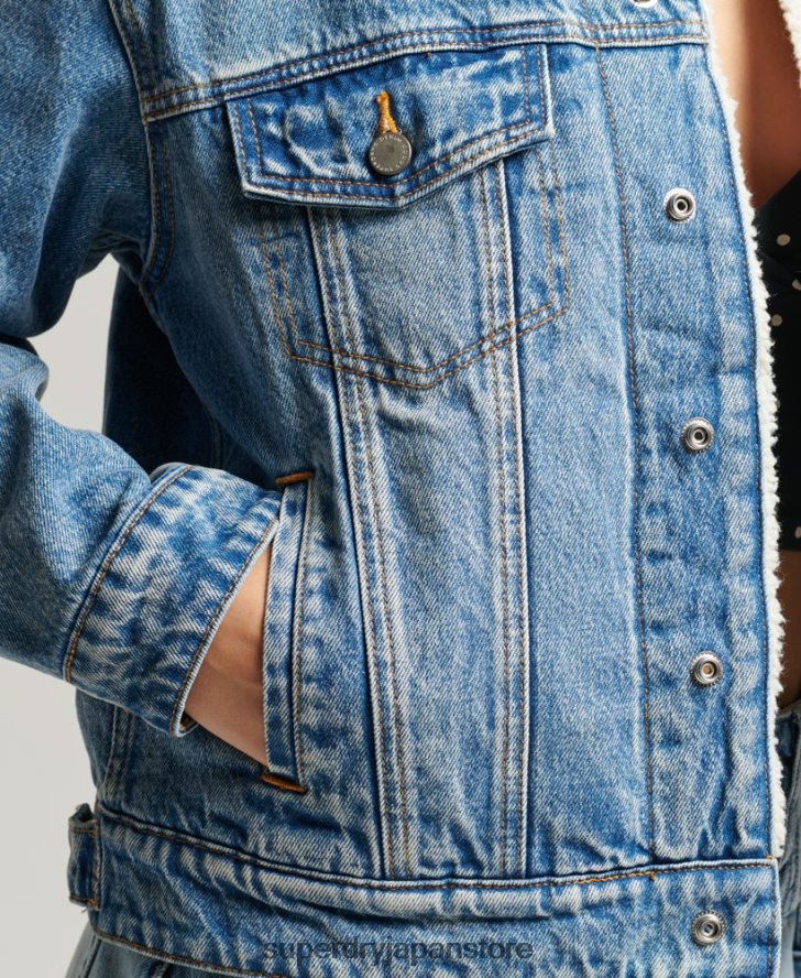 ボーイフレンドシェルパジャケット 女性 Superdry 衣類 ライトブルー 2J62PZ5680