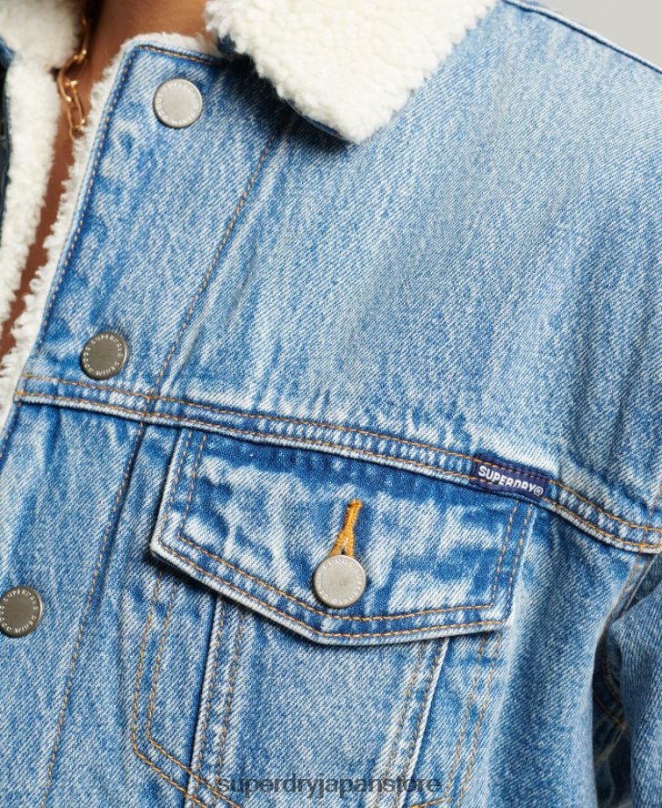ボーイフレンドシェルパジャケット 女性 Superdry 衣類 ライトブルー 2J62PZ5680