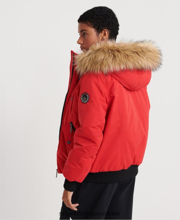 マイクロファイバー ボンバージャケット 女性 Superdry 衣類 赤 2J62PZ5685