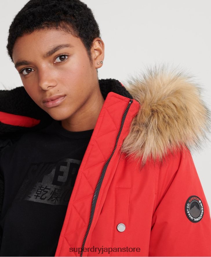 マイクロファイバー ボンバージャケット 女性 Superdry 衣類 赤 2J62PZ5685